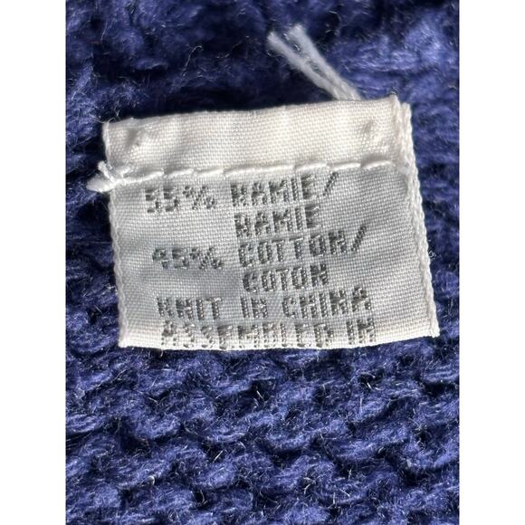 Vintage Snowman Christmas Sweater Vest Navy Beaded Holiday Knit Oversized Small - Picture 8 of 13